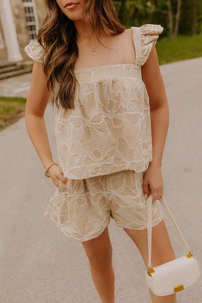 Tropical Escape Floral Embroidered Top