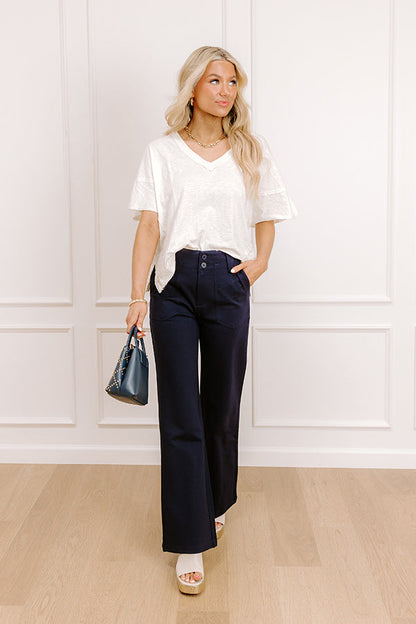 Keeping It Casual Heathered Tee in Cream