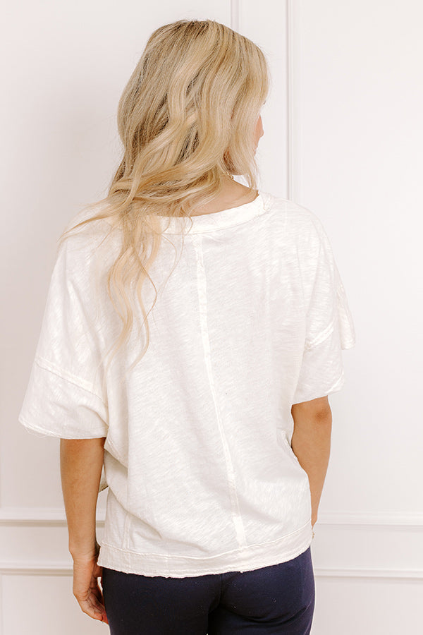 Keeping It Casual Heathered Tee in Cream
