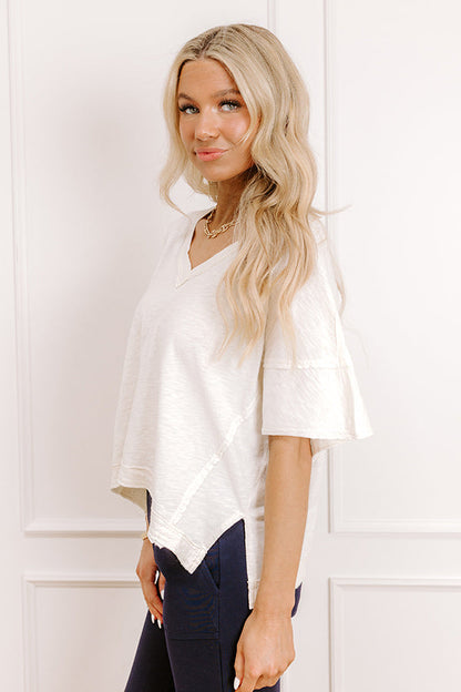 Keeping It Casual Heathered Tee in Cream