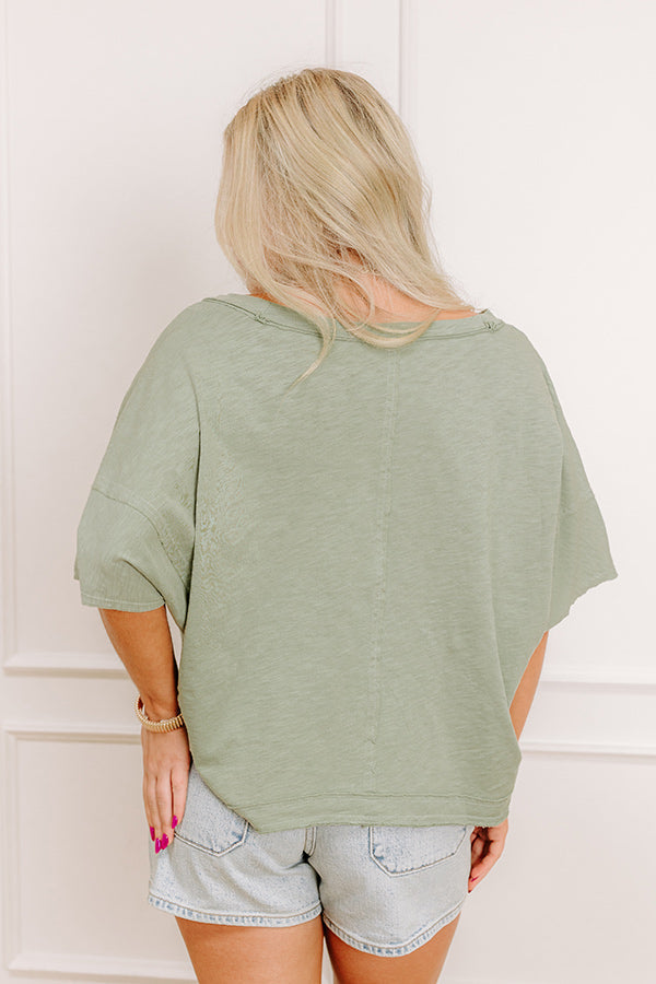Keeping It Casual Heathered Tee in Sage