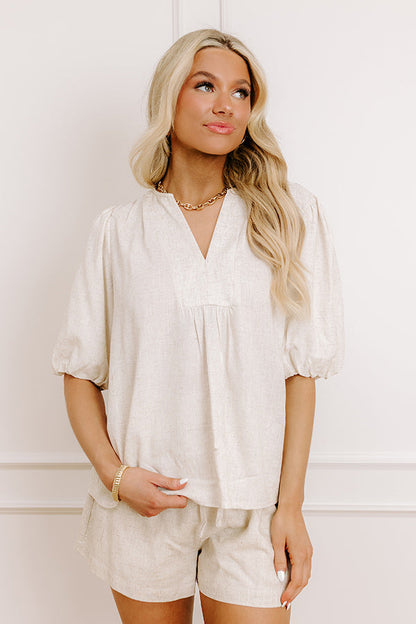 Oceanside Bliss Linen-Blend Top