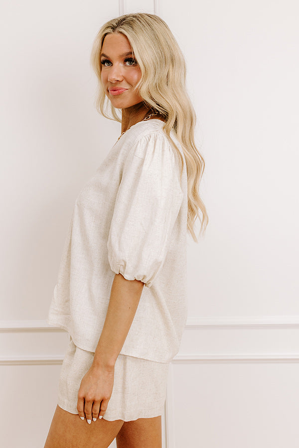 Oceanside Bliss Linen-Blend Top