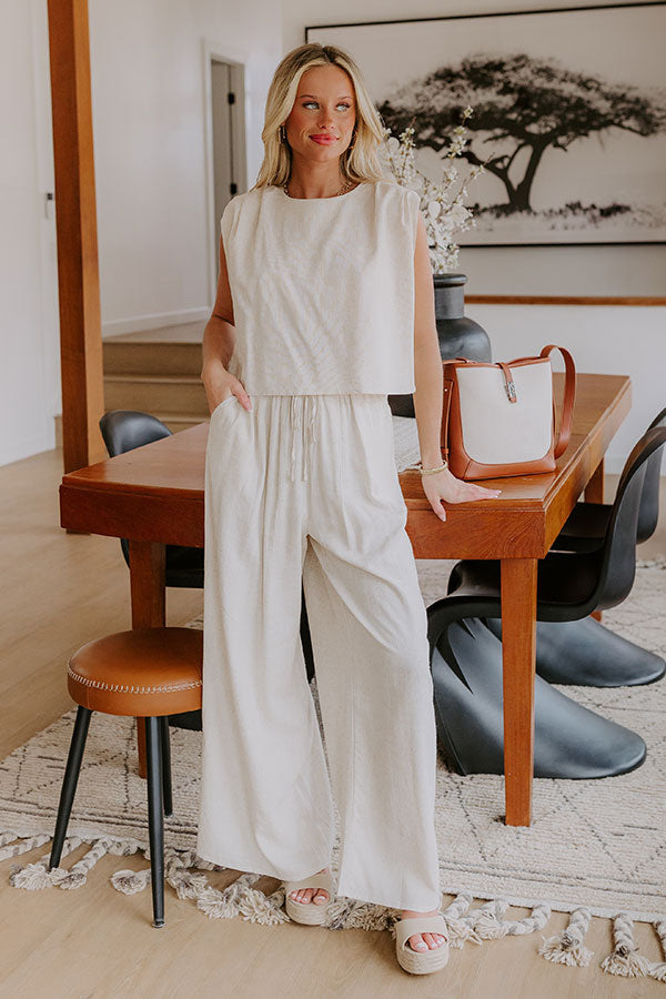Boardwalk Stroll Linen-Blend Top