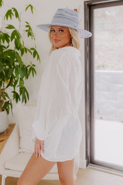 Seaside Breeze Linen-Blend Button Up