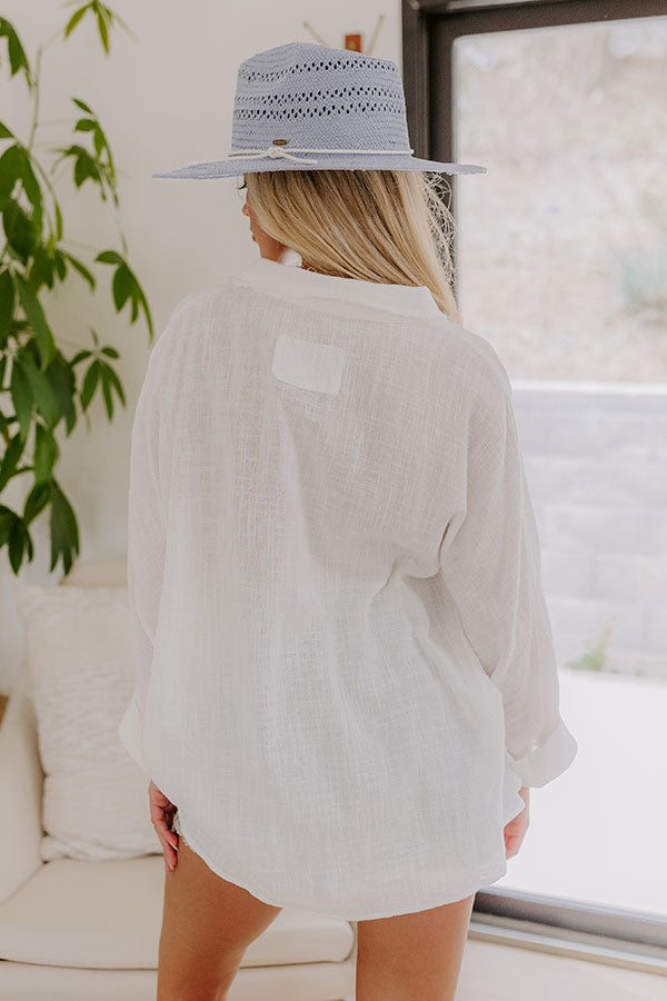 Seaside Breeze Linen-Blend Button Up