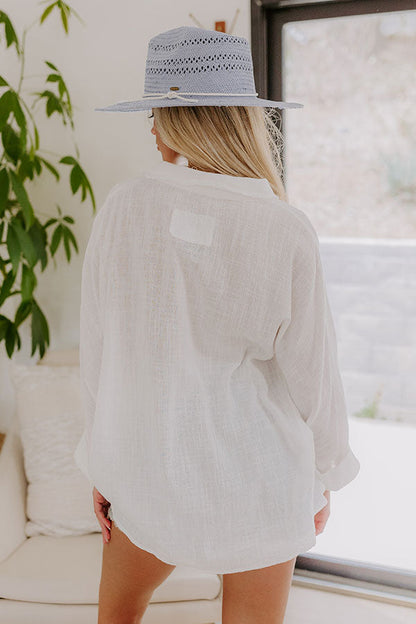 Seaside Breeze Linen-Blend Button Up