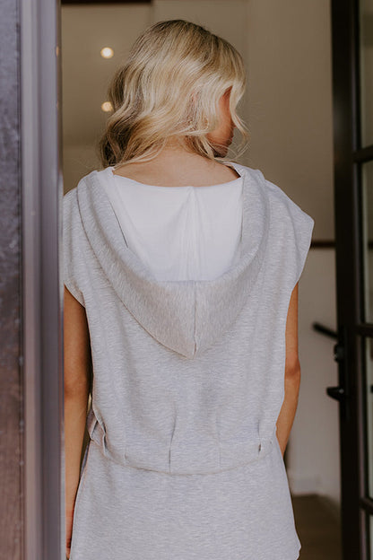 Social Club Meetup Zip Up Sweater Top in Grey