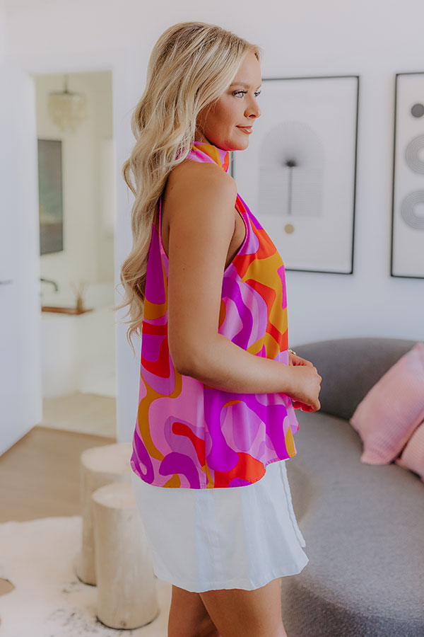 Amalfi Coast Cruising Shift Top in Pink