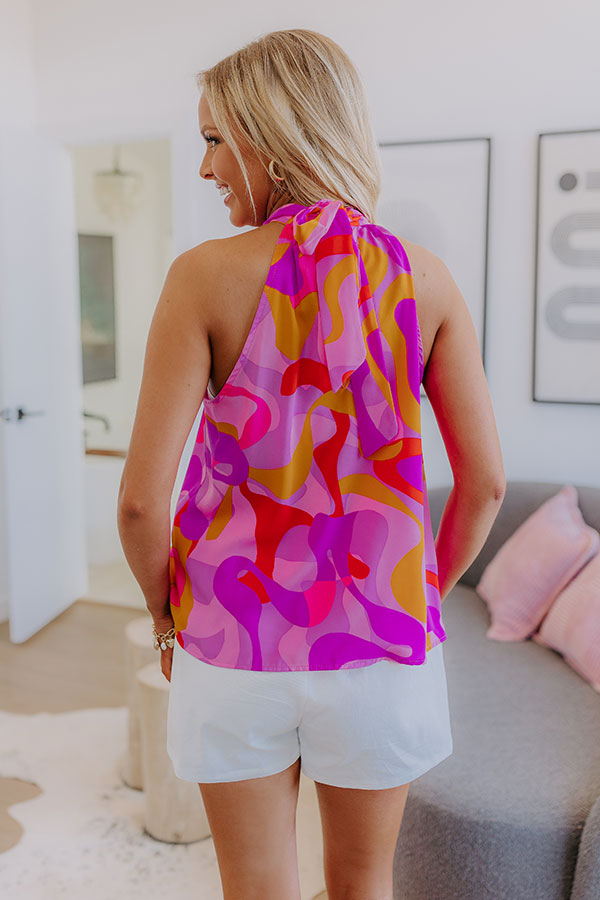 Amalfi Coast Cruising Shift Top in Pink