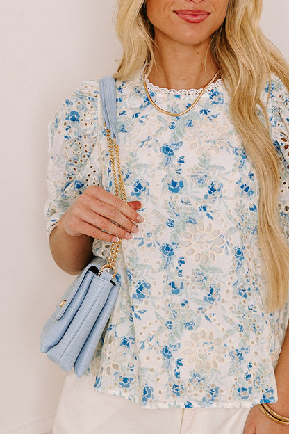 Darling Glance Floral Eyelet Top