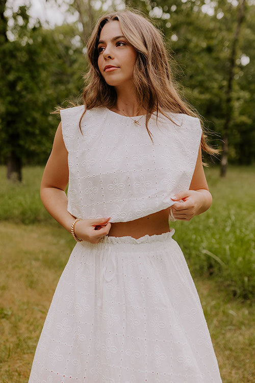 Toes In The Sand Eyelet Top