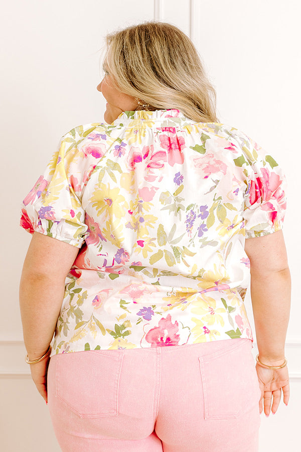 Gleaming Smile Floral Top Curves