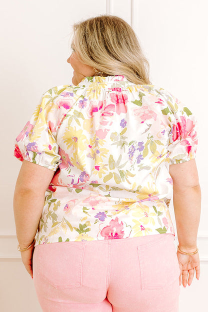 Gleaming Smile Floral Top Curves