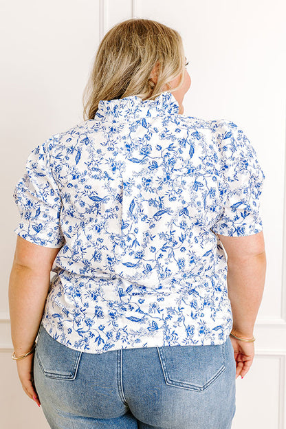 Garden Views Floral Button Up Curves