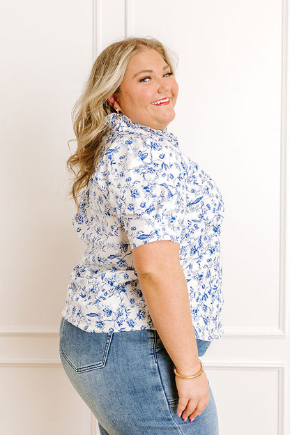 Garden Views Floral Button Up Curves