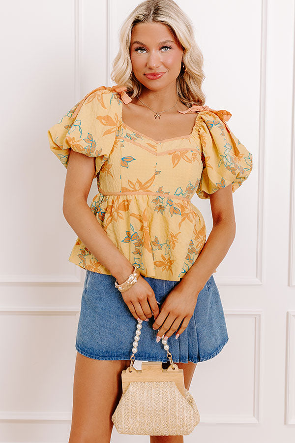 Sunny Disposition Floral Peplum Top