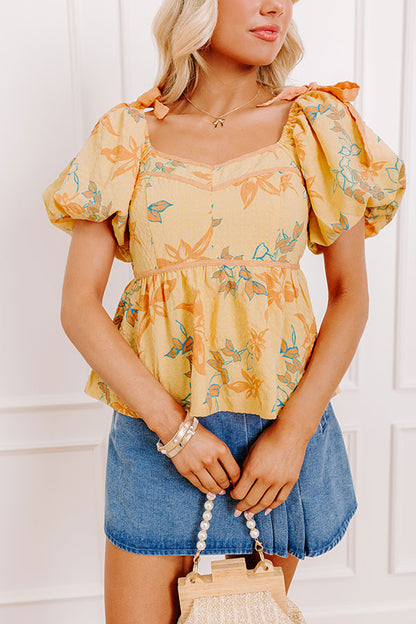 Sunny Disposition Floral Peplum Top