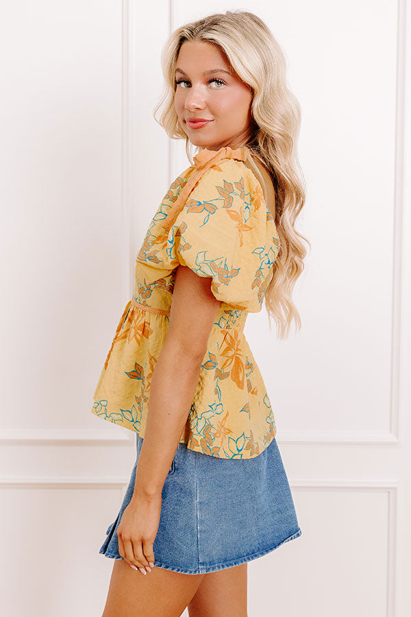 Sunny Disposition Floral Peplum Top