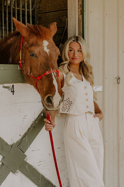 Soho Lifestyle Eyelet Vest Top