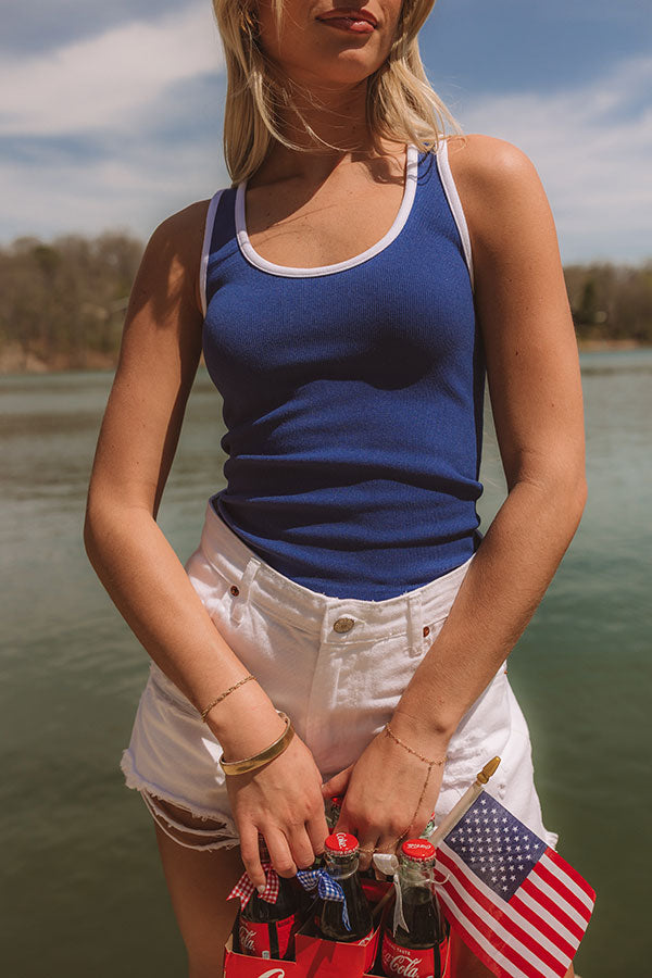 Lake Life Seamless Tank in Royal Blue