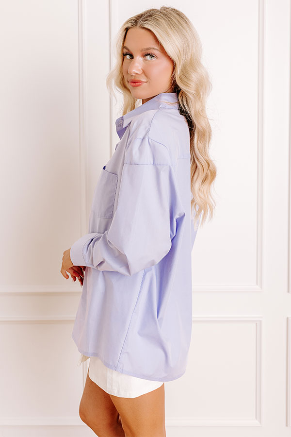 Kind Eyes Oversized Button Up in Lavender
