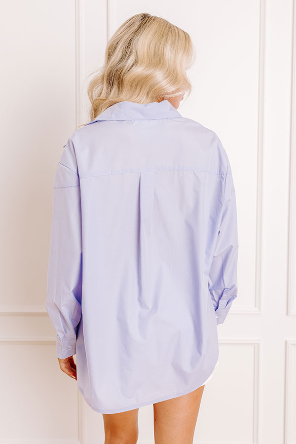 Kind Eyes Oversized Button Up in Lavender