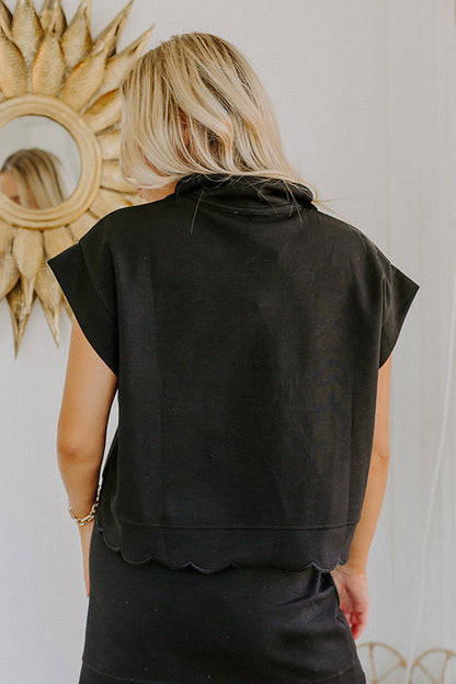 Alfresco Allure Henley Top in Black