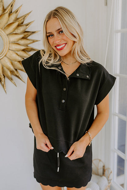 Alfresco Allure Henley Top in Black
