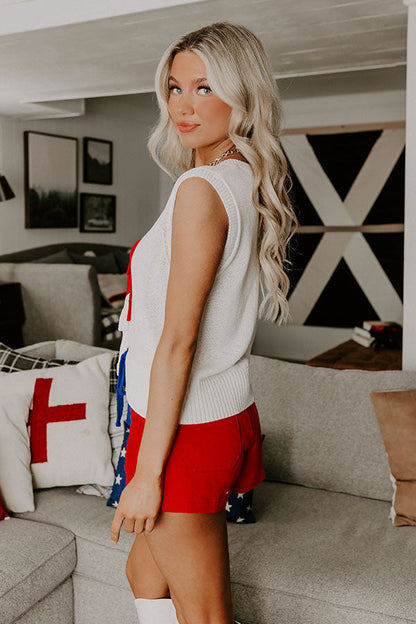 Firecracker Fete Front Tie Knit Top