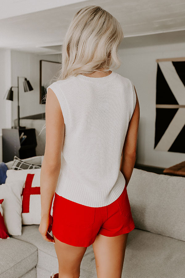 Firecracker Fete Front Tie Knit Top
