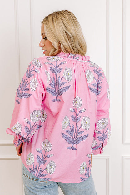 Botanical Brunch Floral Top in Pink