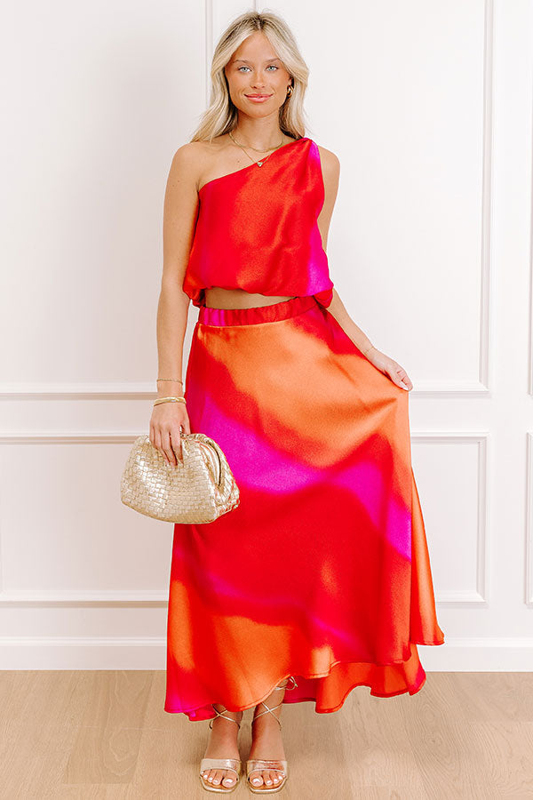 Moonlit Lagoon Satin Top in Red
