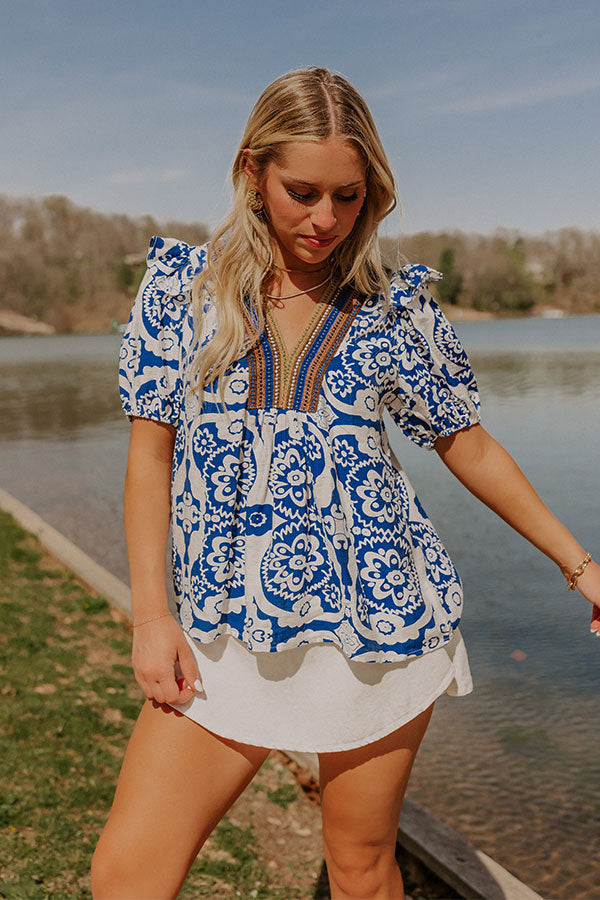 Staying In Capri Floral Top