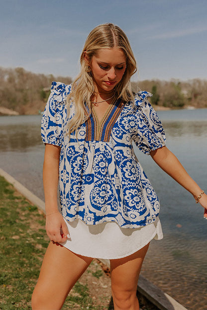 Staying In Capri Floral Top