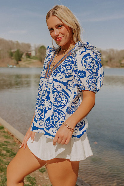 Staying In Capri Floral Top
