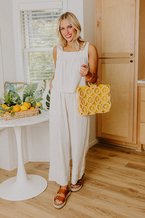 Beach Villa Linen-Blend Top