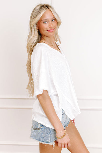 Casual Hangout Tee in White