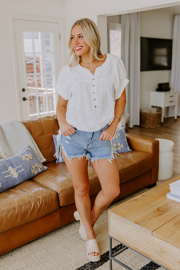 Vista Views Gauze Top in White
