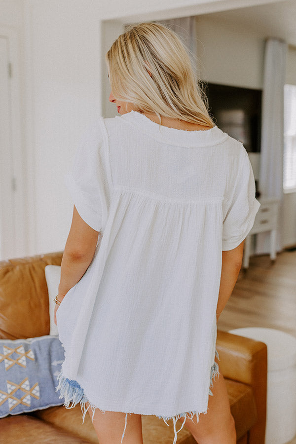 Vista Views Gauze Top in White