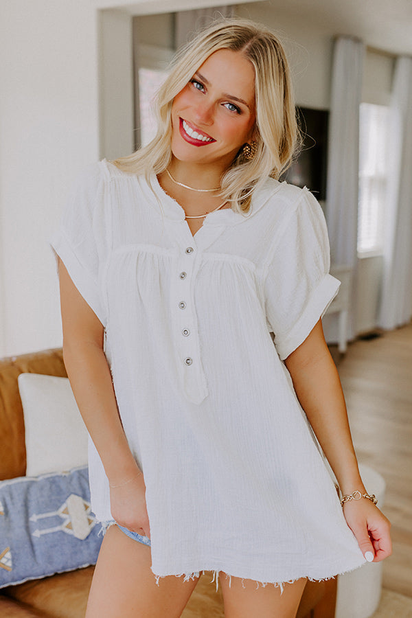Vista Views Gauze Top in White