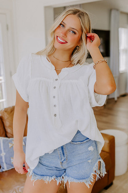 Vista Views Gauze Top in White