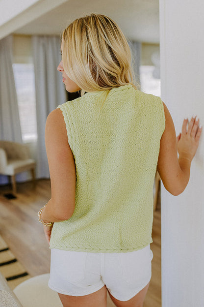 Pier Cafe Cutie Knit Top in Lime Punch