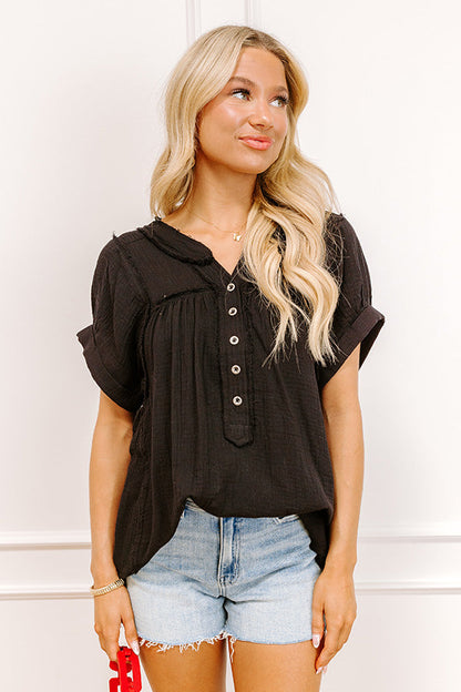 Vista Views Gauze Top in Black