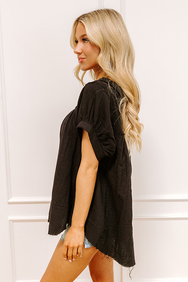Vista Views Gauze Top in Black