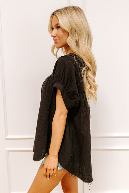 Vista Views Gauze Top in Black