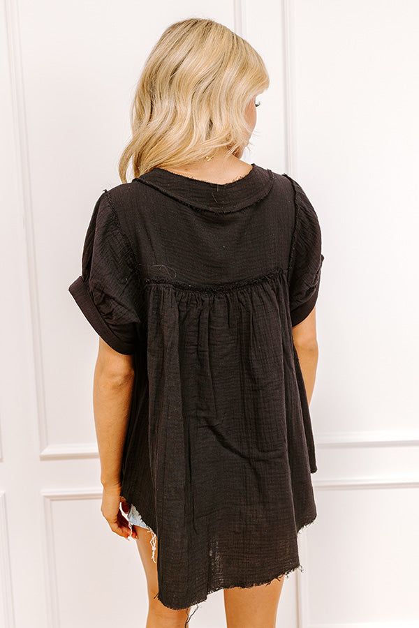 Vista Views Gauze Top in Black