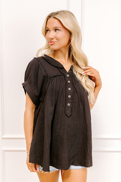 Vista Views Gauze Top in Black