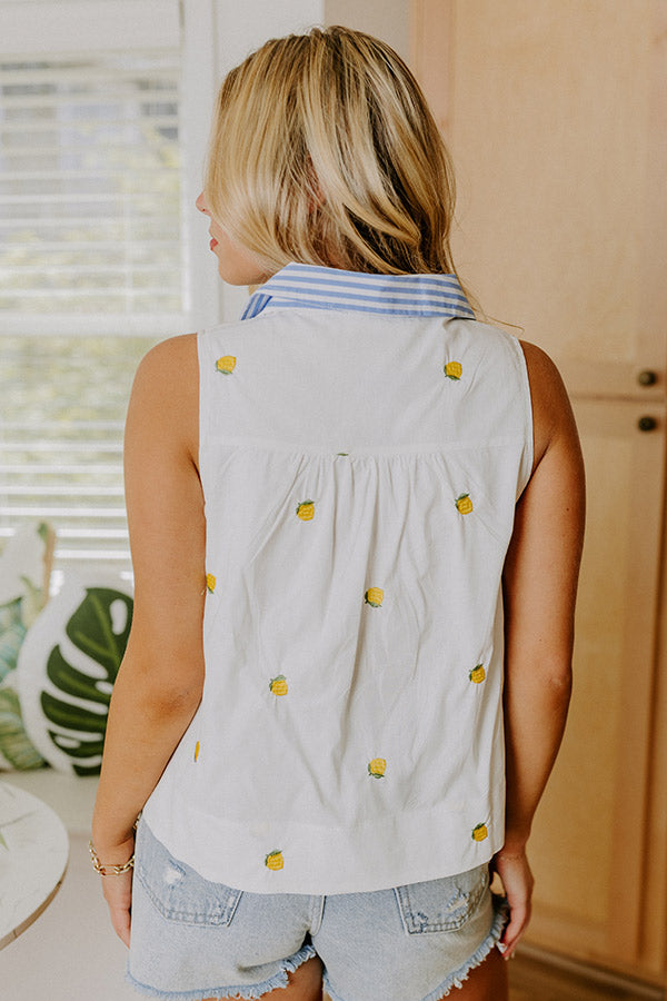 Lemon Drop Embroidered Top