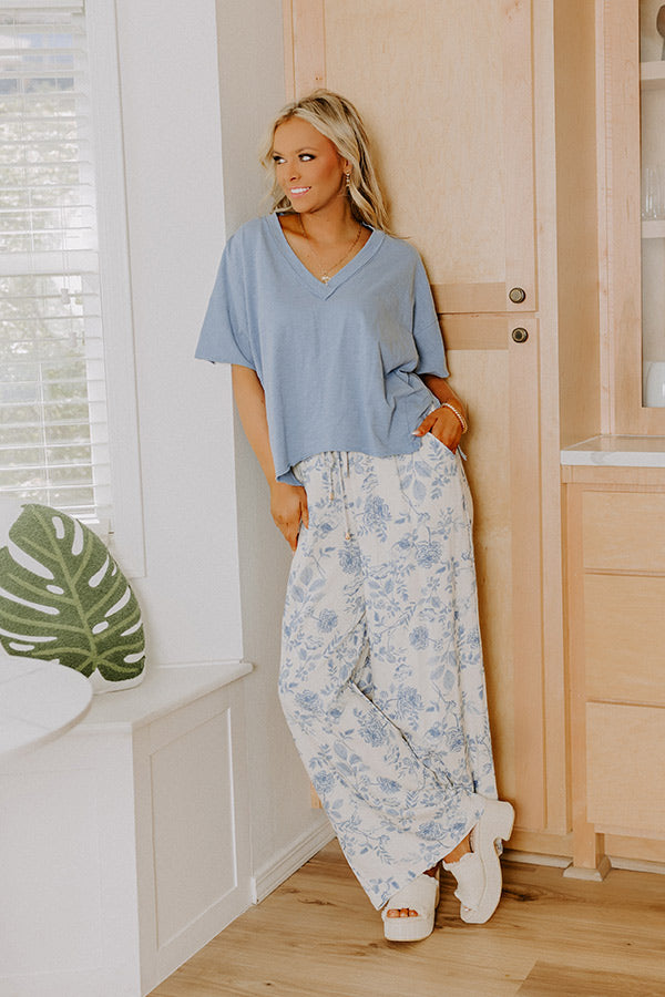Casual Hangout Tee in Airy Blue